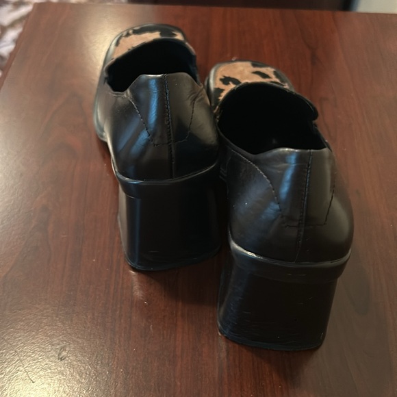 Leather Block Heels with Camel Suede Print! - Picture 2 of 10